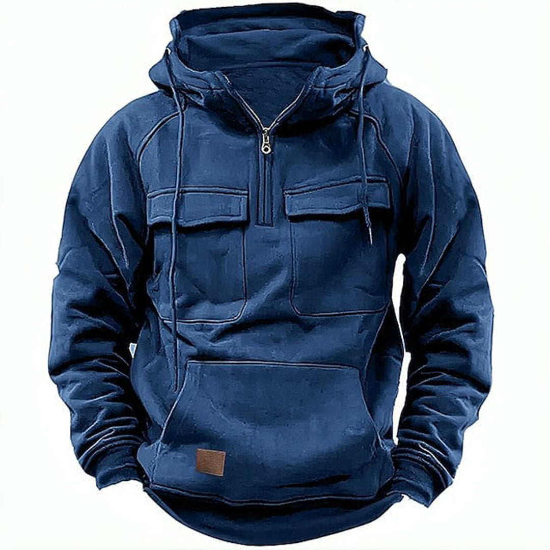 Hoodie Comfortable Half-Zip Cotton