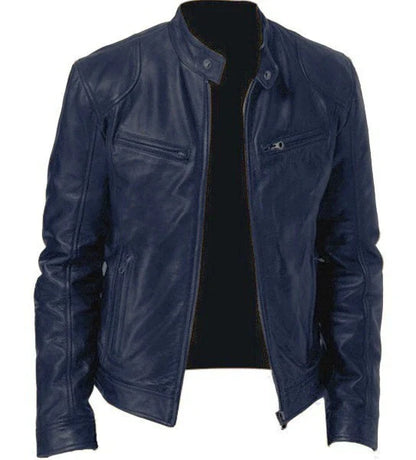 Men's Leather Jacket Windproof Stylish
