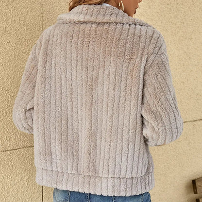 Weiche Winterjacke Strukturiertes Design - IdealeKleiden