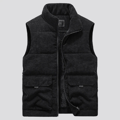 Men's Lined Corduroy Puffer Bodywarmer