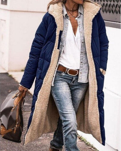 Women's Long Coat Fur-Lined Reversible