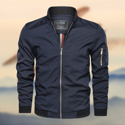 Herren Bomberjacke Leicht Reißverschluss Style - IdealeKleiden