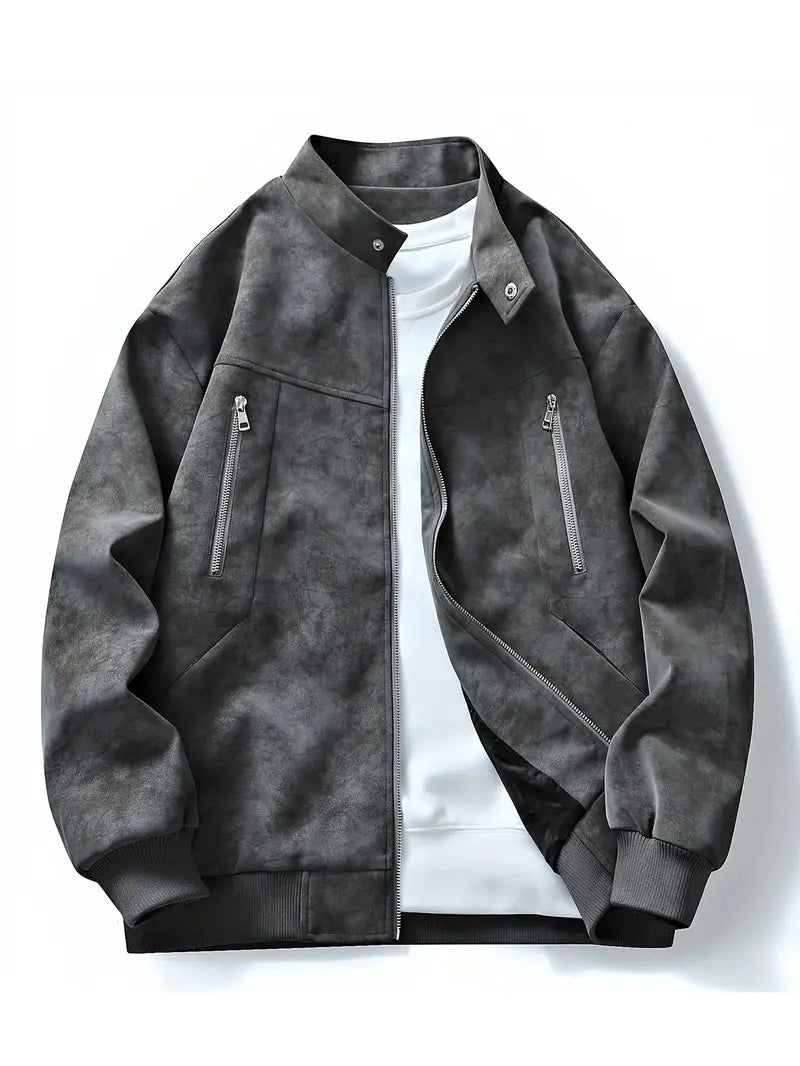 Men's Bomber Jacket Zipper Loose Fit