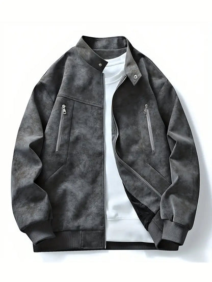 Men's Bomber Jacket Zipper Loose Fit