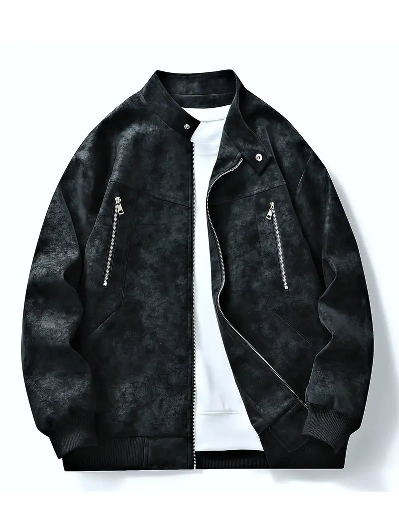 Men's Bomber Jacket Zipper Loose Fit