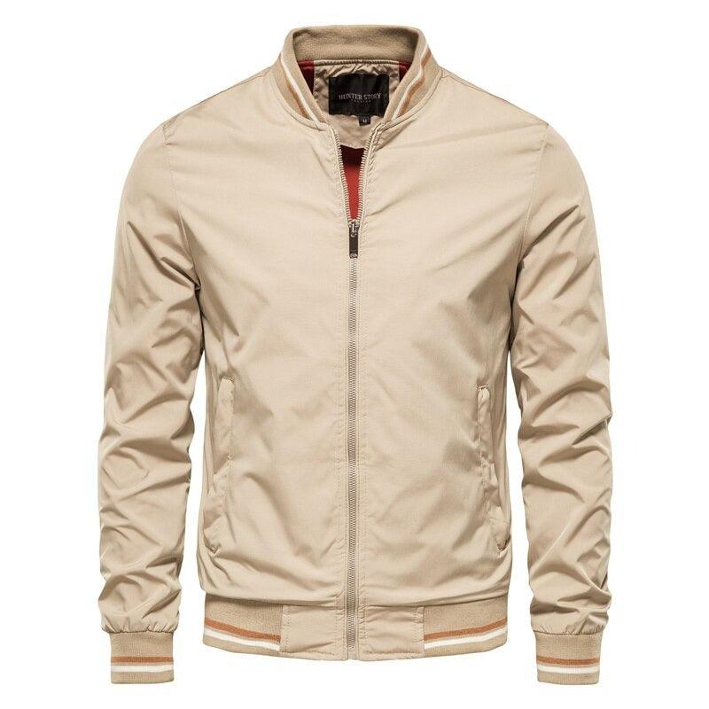 Men's Slim Fit Bomber Jacket with Zipper