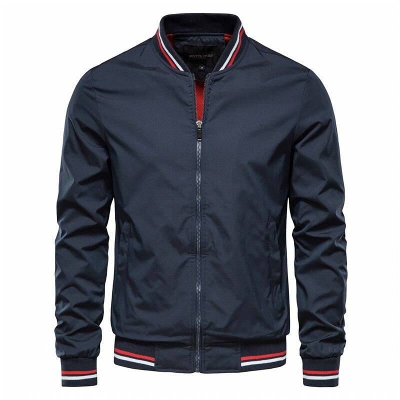 Men's Slim Fit Bomber Jacket with Zipper