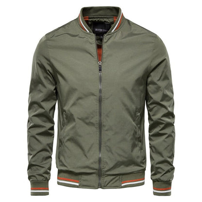 Men's Slim Fit Bomber Jacket with Zipper