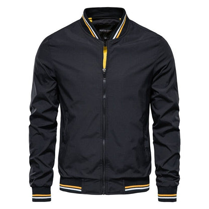 Men's Slim Fit Bomber Jacket with Zipper