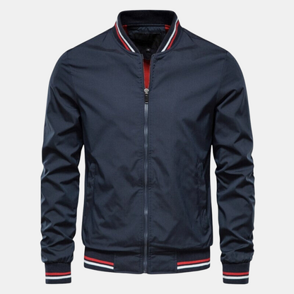 Men's Short Bomber Jacket with Zipper