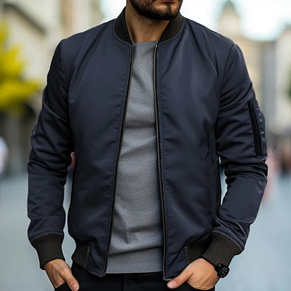 Herren Bomberjacke Slim Fit Reißverschluss - IdealeKleiden