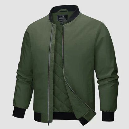 Men's Winter Bomber Jacket Zipper Quilted Jacket