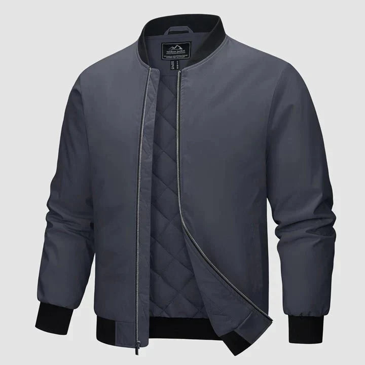 Men's Winter Bomber Jacket Zipper Quilted Jacket