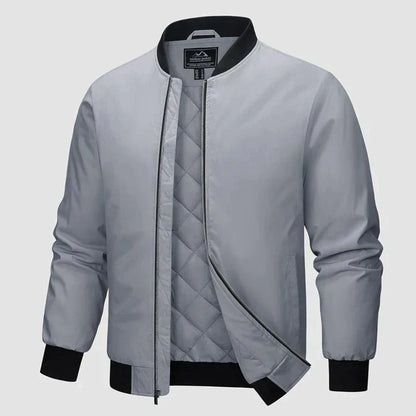Men's Winter Bomber Jacket Zipper Quilted Jacket