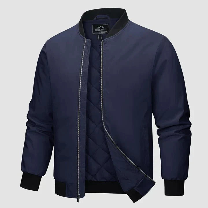Men's Winter Bomber Jacket Zipper Quilted Jacket