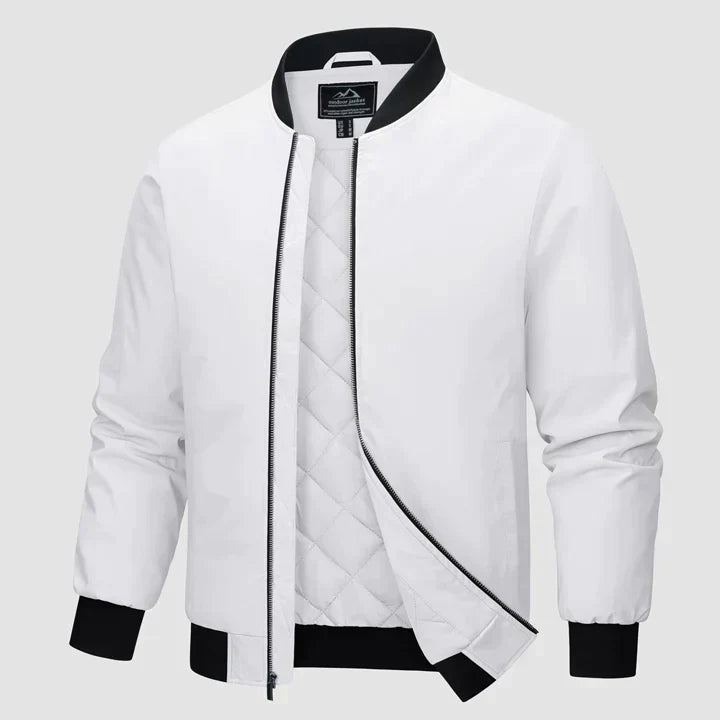 Men's Winter Bomber Jacket Zipper Quilted Jacket