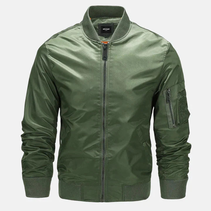 Men's Windproof Bomber Jacket Zip Up Autumn