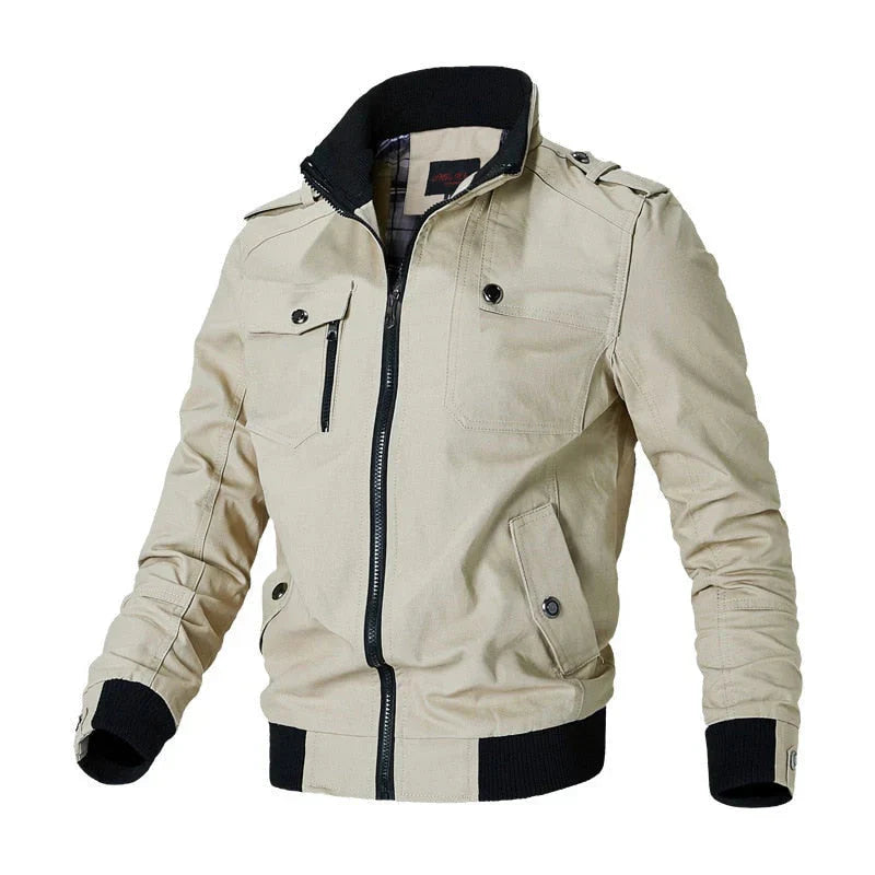 Men's Bomber Jacket Zipper Cargo Style