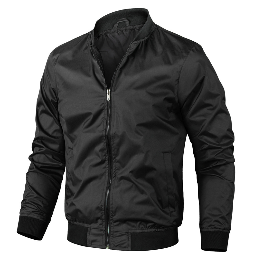 Men's Bomber Jacket Zipper Polyester Autumn