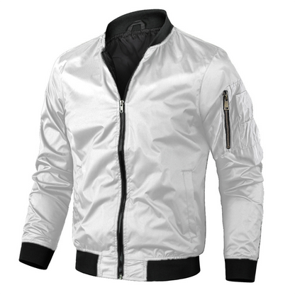 Men's Bomber Jacket Zipper Polyester Autumn