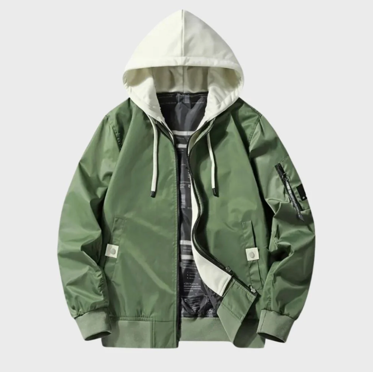 Men's Winter Jacket Windproof Hood Zipper