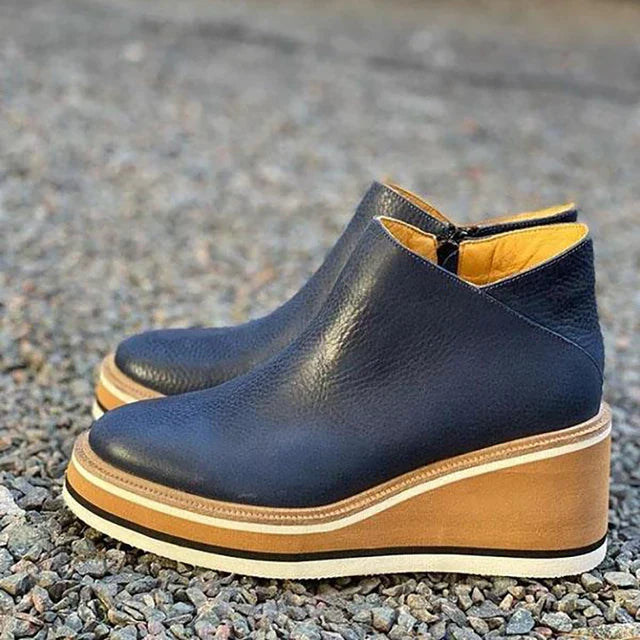 Stylish Ankle Boots Leather Look Chunky Sneakers
