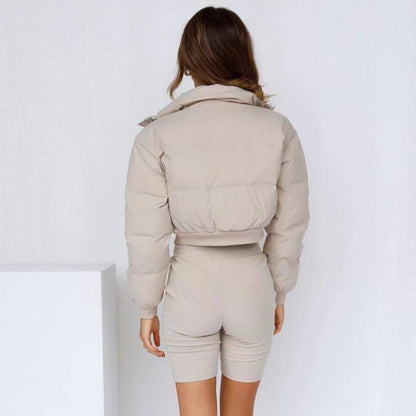 Women's Short Parka Warm Insulated Hooded Winter Coat