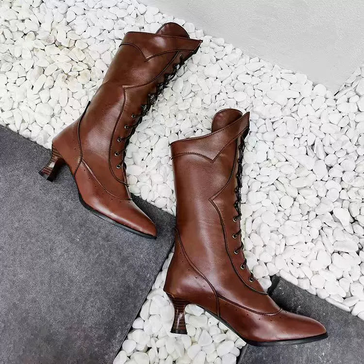 Damen Stiefeletten Hoch Absatz Elegant - IdealeKleiden