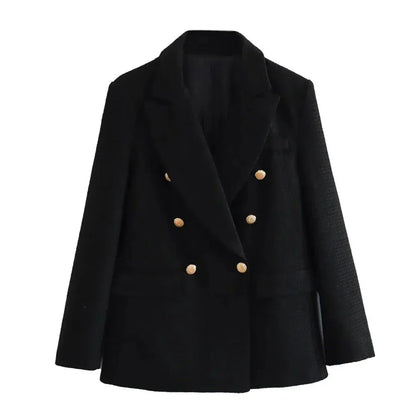 Stylish double-breasted jacket with a textile look