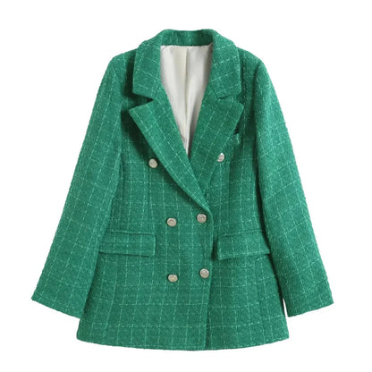 Stylish double-breasted jacket with a textile look