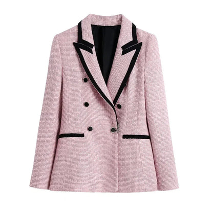 Stylish double-breasted jacket with a textile look