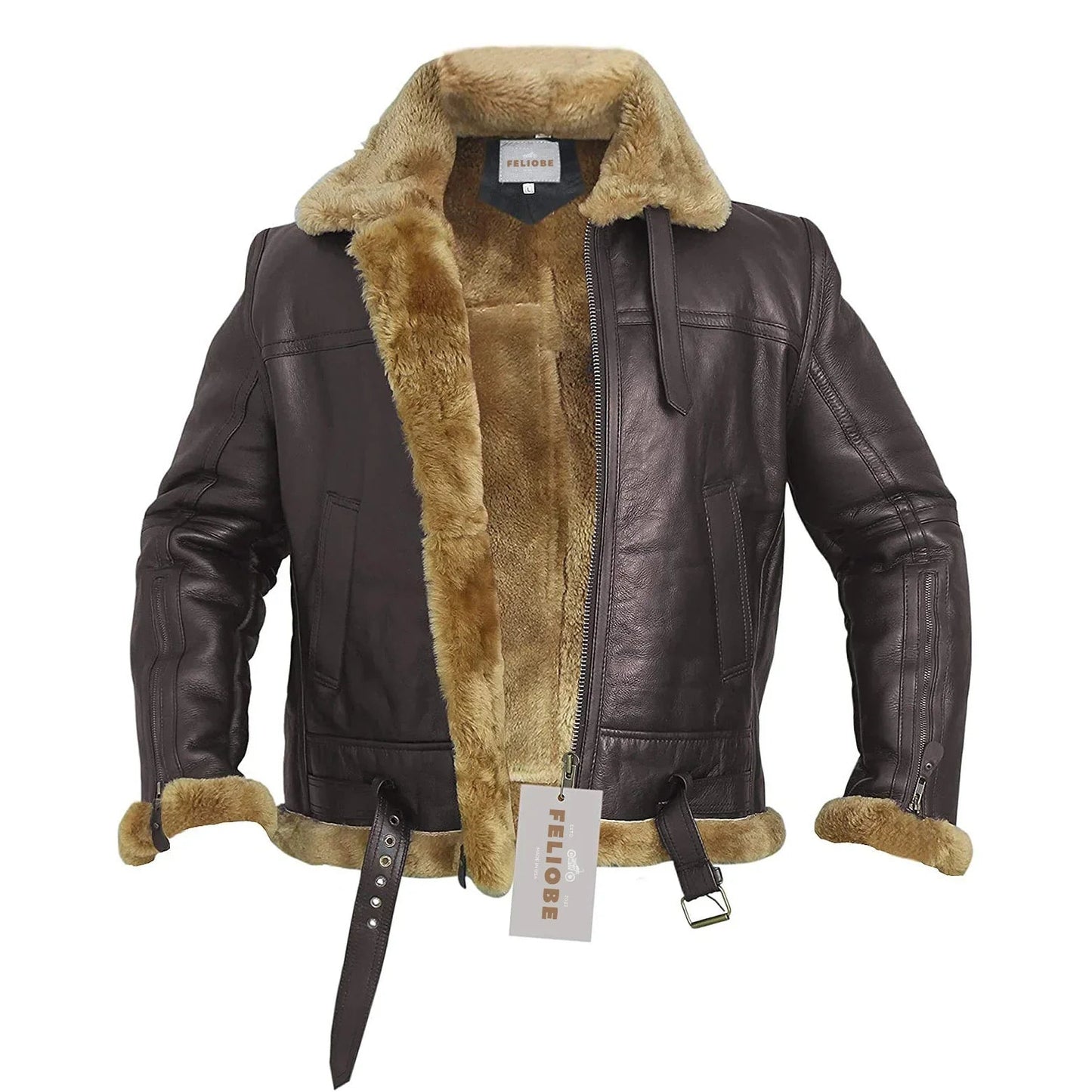 Luxury Leather Pilot Jacket Warm & Elegant