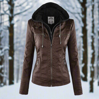 Fashion Biker Jacket Slim Fit Faux Leather