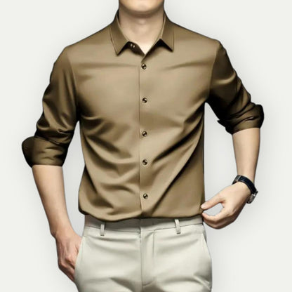 Men's Wrinkle-Free Button-Up Shirt Iron-Free