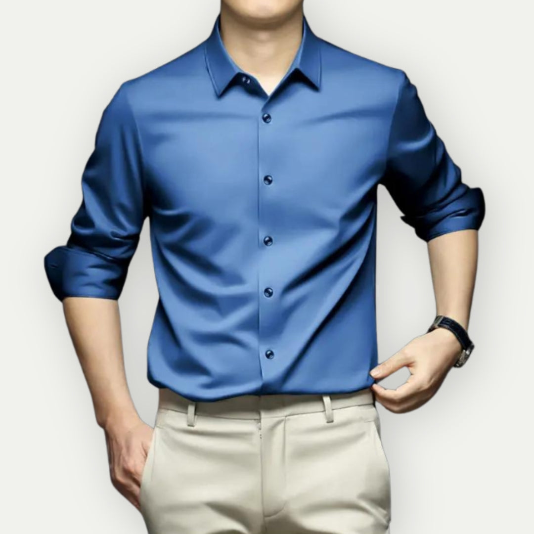 Men's Wrinkle-Free Button-Up Shirt Iron-Free