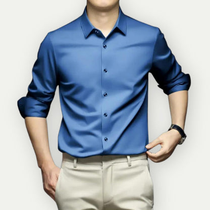 Men's Wrinkle-Free Button-Up Shirt Iron-Free