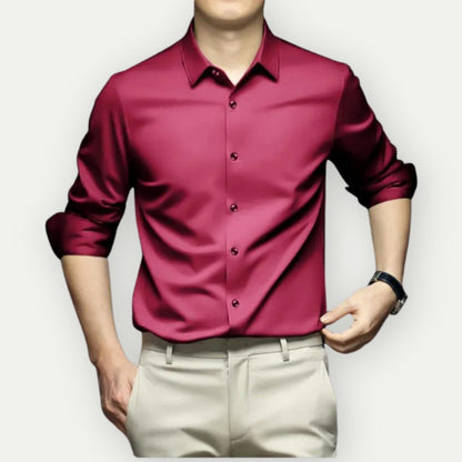 Men's Wrinkle-Free Button-Up Shirt Iron-Free