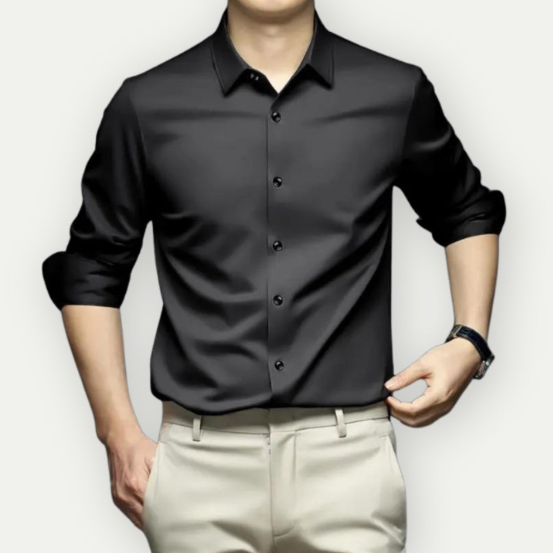 Men's Wrinkle-Free Button-Up Shirt Iron-Free