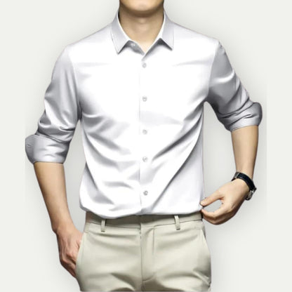 Men's Wrinkle-Free Button-Up Shirt Iron-Free