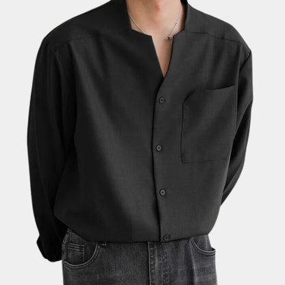 Men's Casual Shirt Loose Fit Long Sleeve