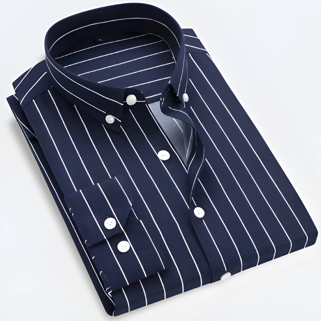Men's Striped Long-Sleeve Classic Oxford Shirt