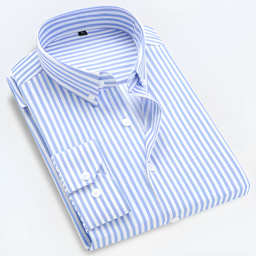 Men's Striped Long-Sleeve Classic Oxford Shirt
