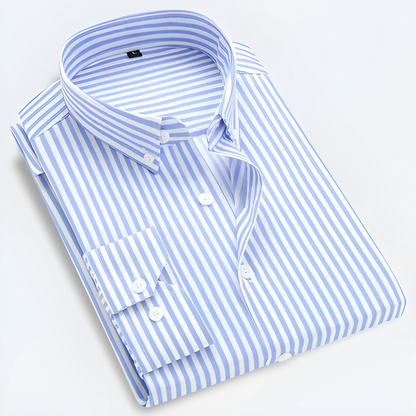 Men's Striped Long-Sleeve Classic Oxford Shirt