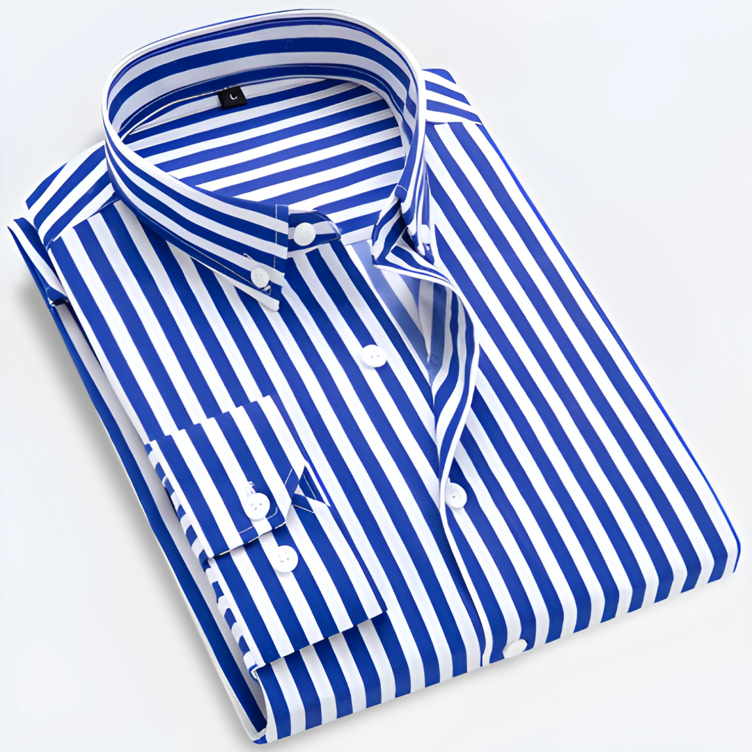 Men's Striped Long-Sleeve Classic Oxford Shirt