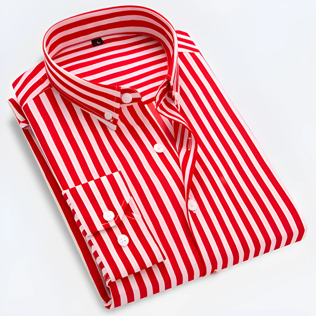 Men's Striped Long-Sleeve Classic Oxford Shirt