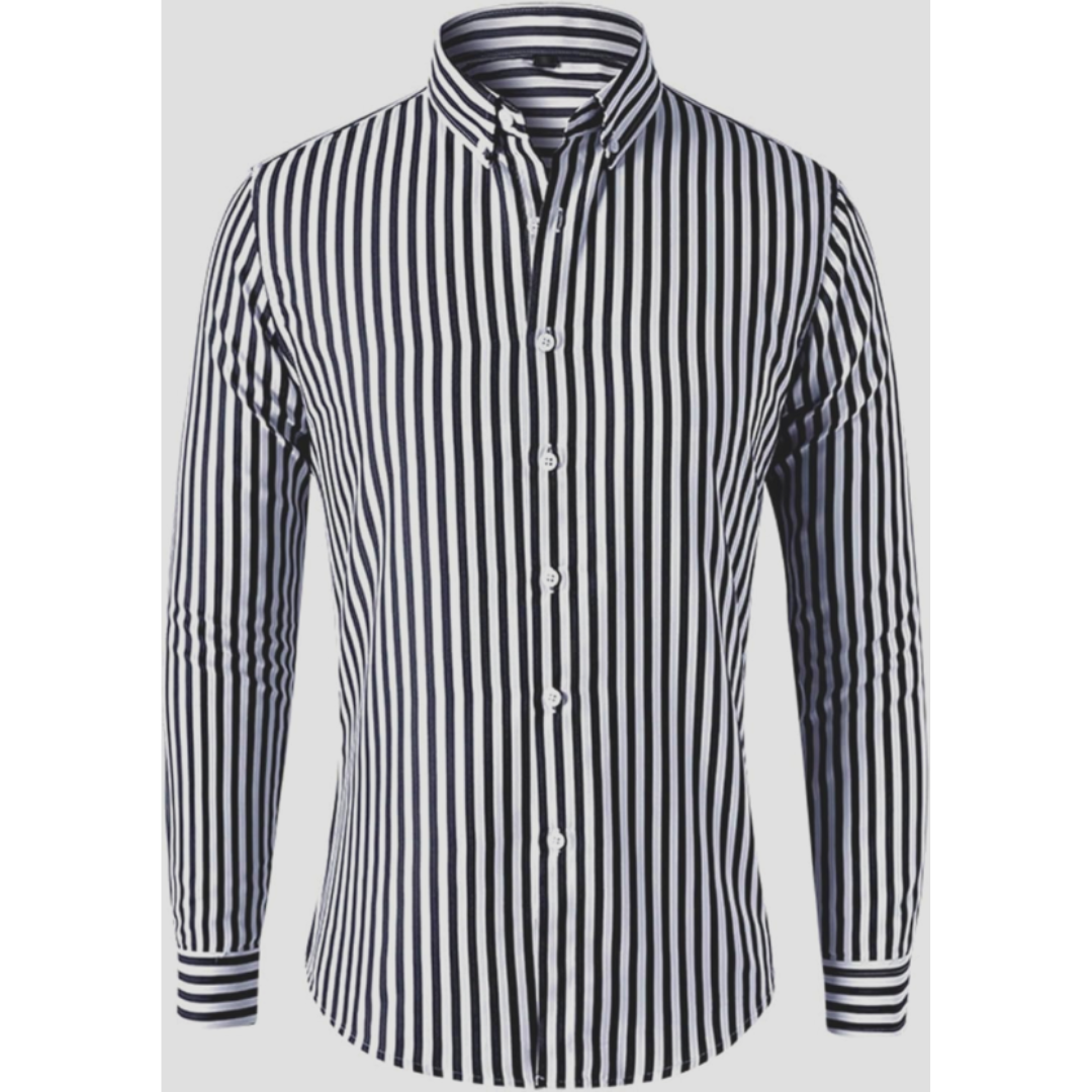 Men's Striped Long-Sleeve Classic Oxford Shirt