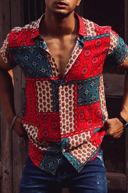 Men's Printed Short-Sleeved Summer Shirt