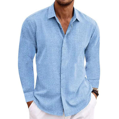 Men's Long-Sleeve Regular Fit Collared Shirt