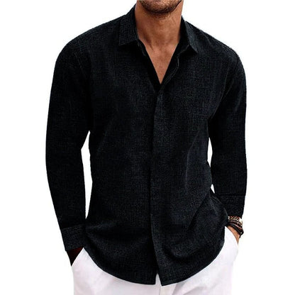 Men's Long-Sleeve Regular Fit Collared Shirt