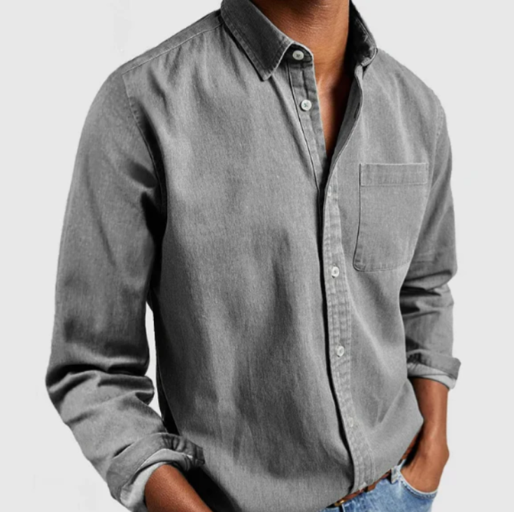 Casual Men's Long-Sleeve Collared Shirt